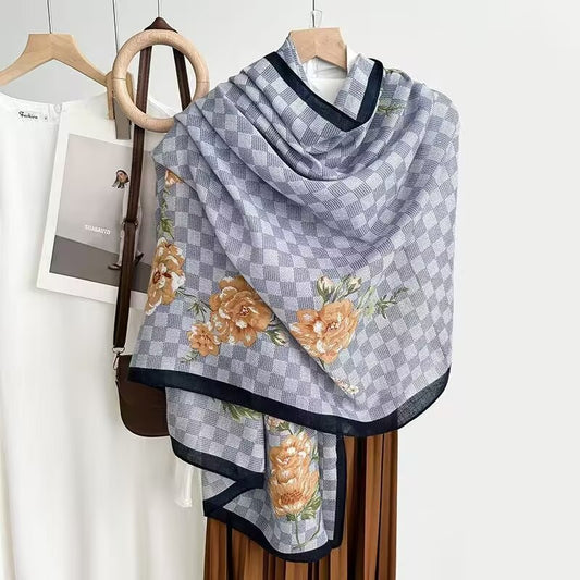 Cotton And Linen Scarf Thin And Silky Shawl For Women