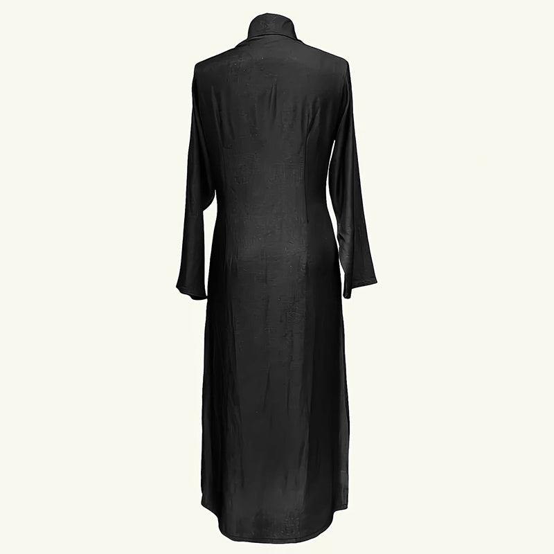 Womens Casual Button Down Denim Maxi Dress Long Sleeve Long Jean Dresses With Pockets