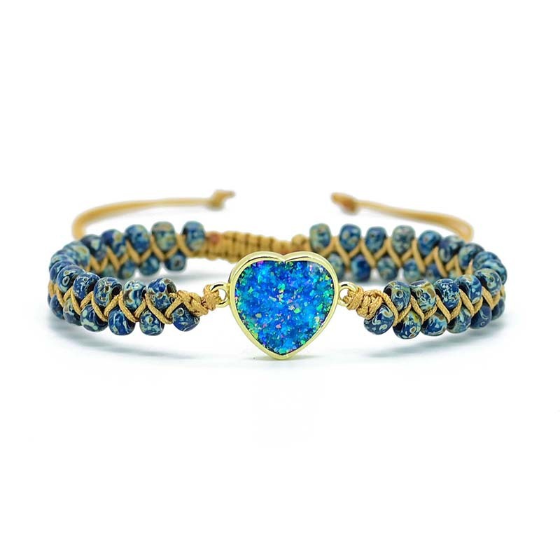 Woven Love Blue Opal Friendship Love Bracelet