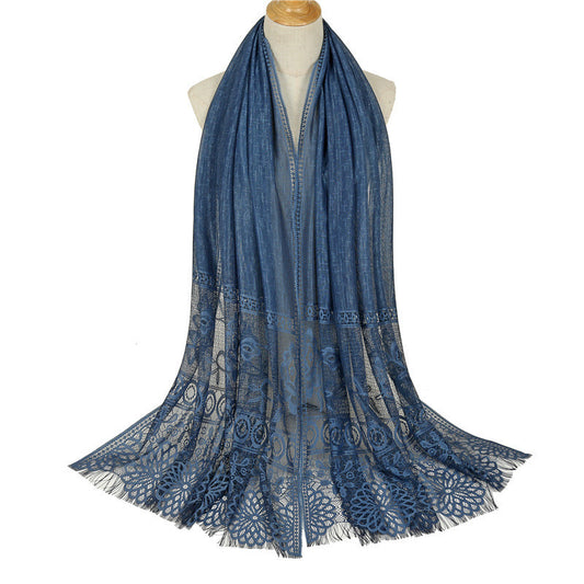 Solid color hollow scarf