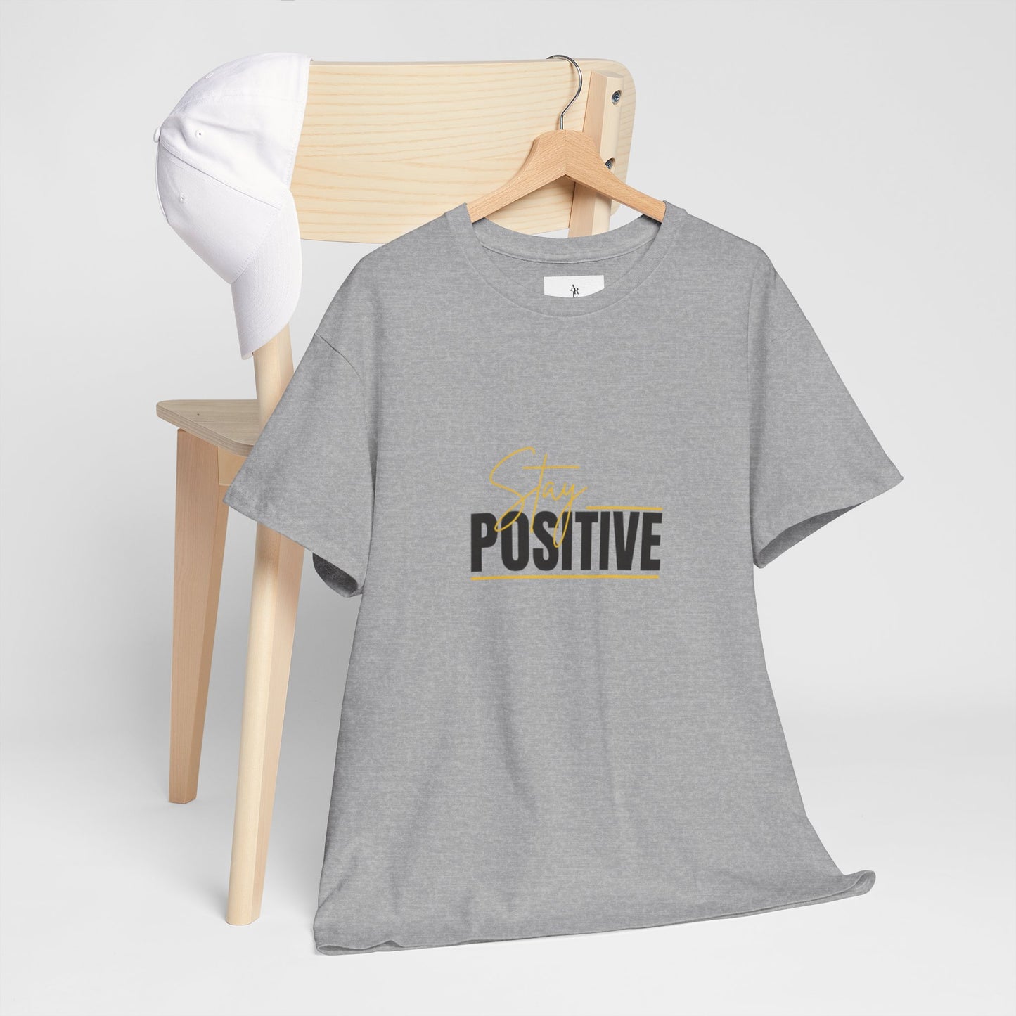 Stay Positive Unisex Heavy Cotton Tee - Uplifting Casual Wear