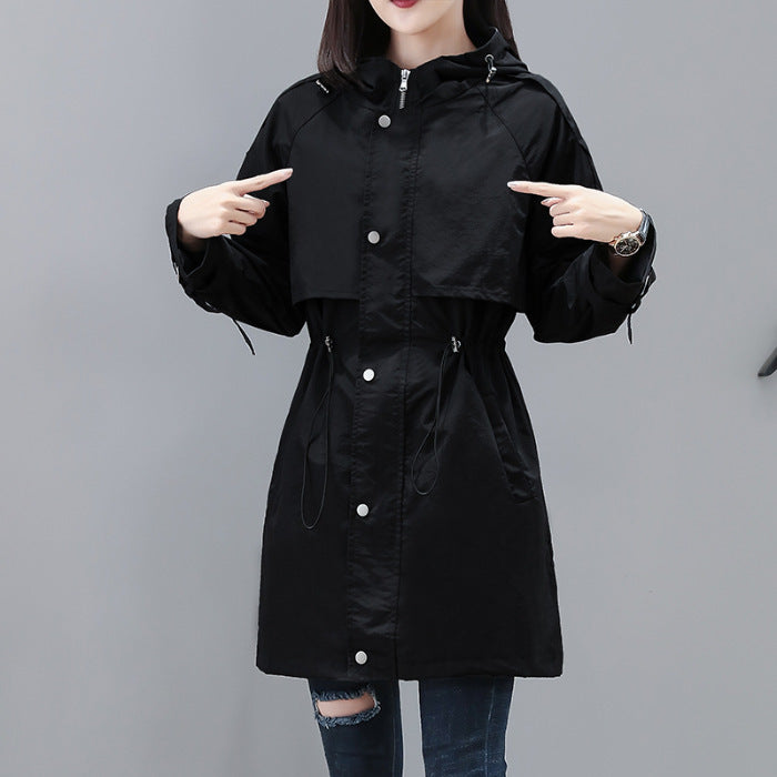 Hooded trench coat