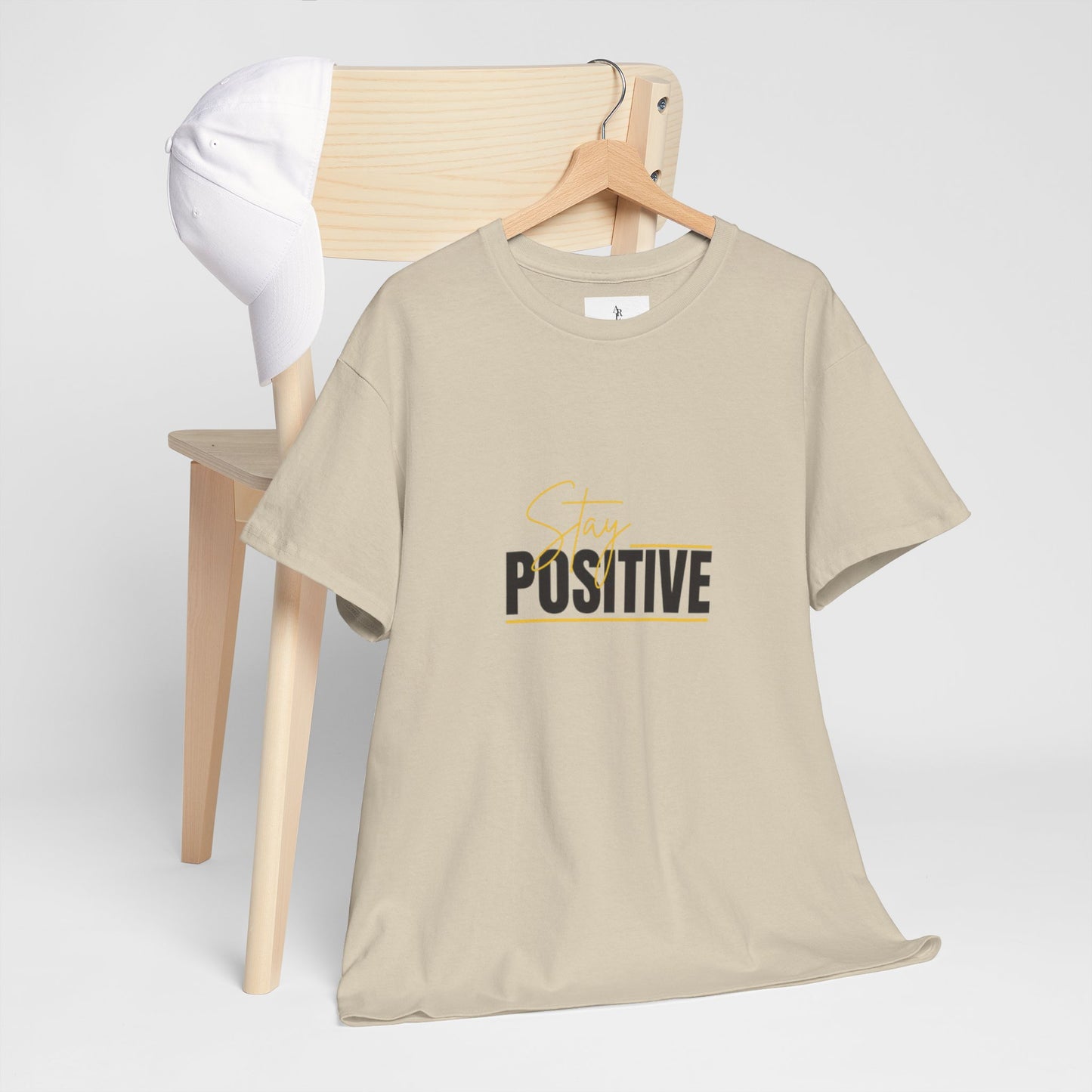 Stay Positive Unisex Heavy Cotton Tee - Uplifting Casual Wear