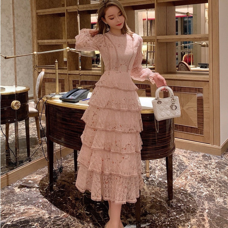 Women's lace embroidered lace dress