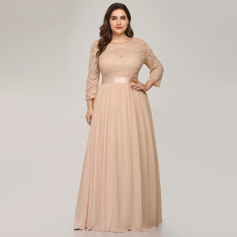 Floral Lace Bridesmaid Dresses Long Evening Party Gowns