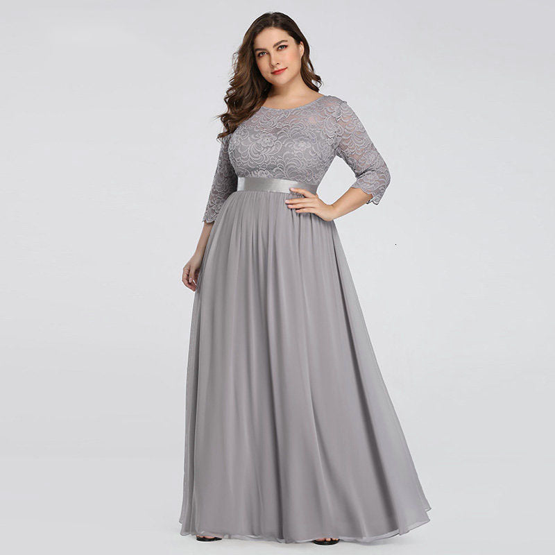 Floral Lace Bridesmaid Dresses Long Evening Party Gowns