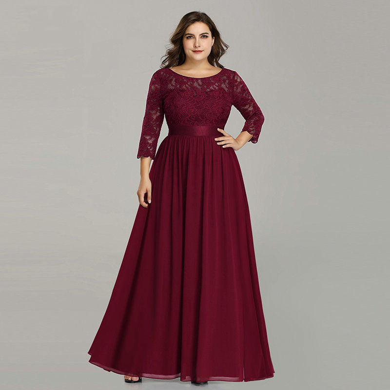 Floral Lace Bridesmaid Dresses Long Evening Party Gowns