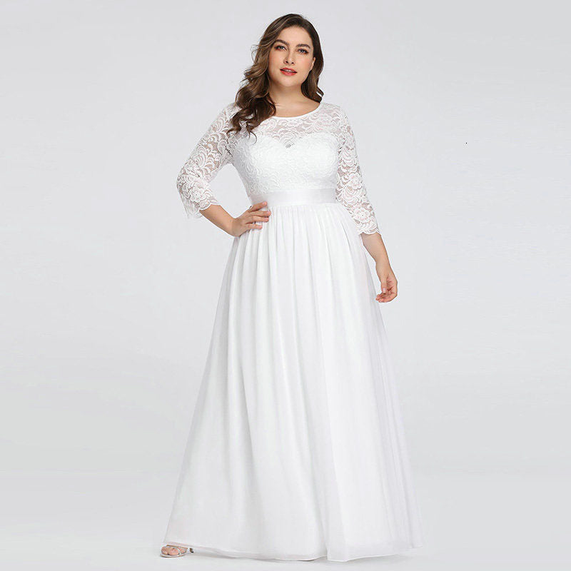 Floral Lace Bridesmaid Dresses Long Evening Party Gowns