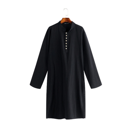 Arabic StyleFashion Simple Long Men's Shirt MuslimRobe