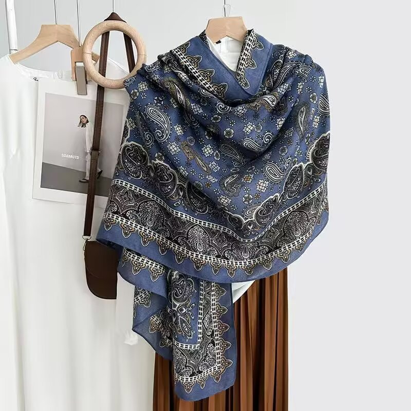 Cotton And Linen Scarf Thin And Silky Shawl For Women