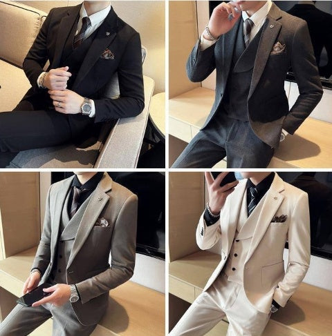 Woolen Suit Men's Handsome British Business Casual Suit