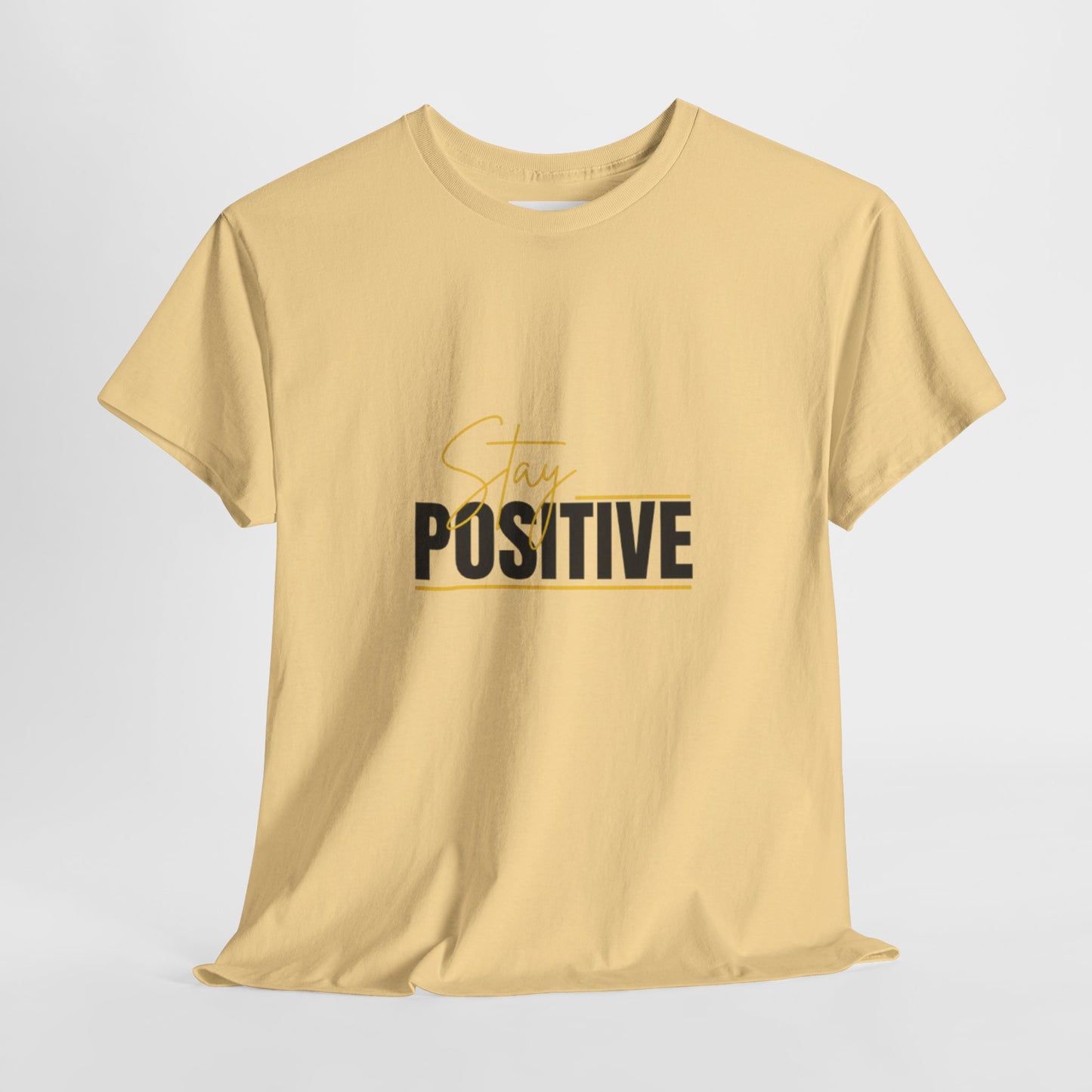 Stay Positive Unisex Heavy Cotton Tee - Uplifting Casual Wear