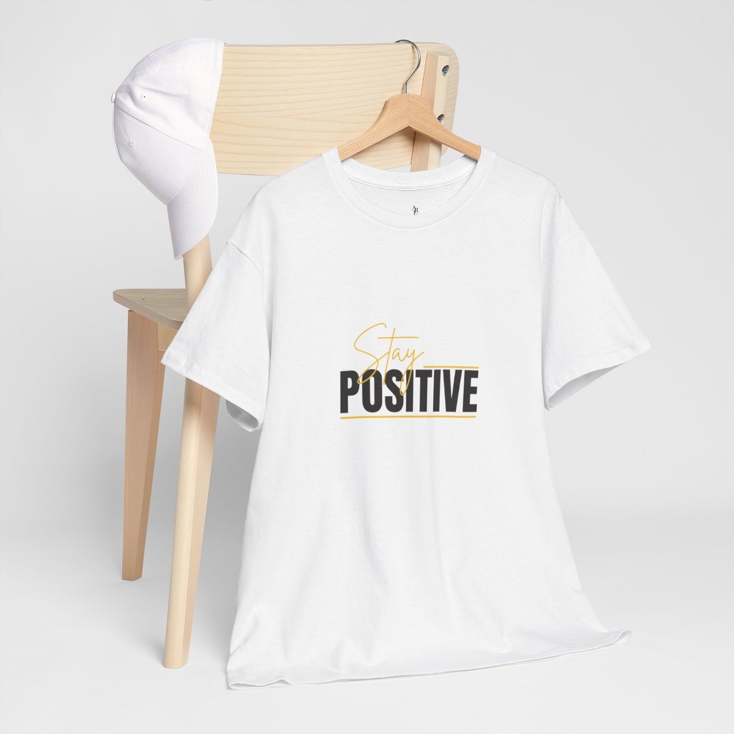 Stay Positive Unisex Heavy Cotton Tee - Uplifting Casual Wear
