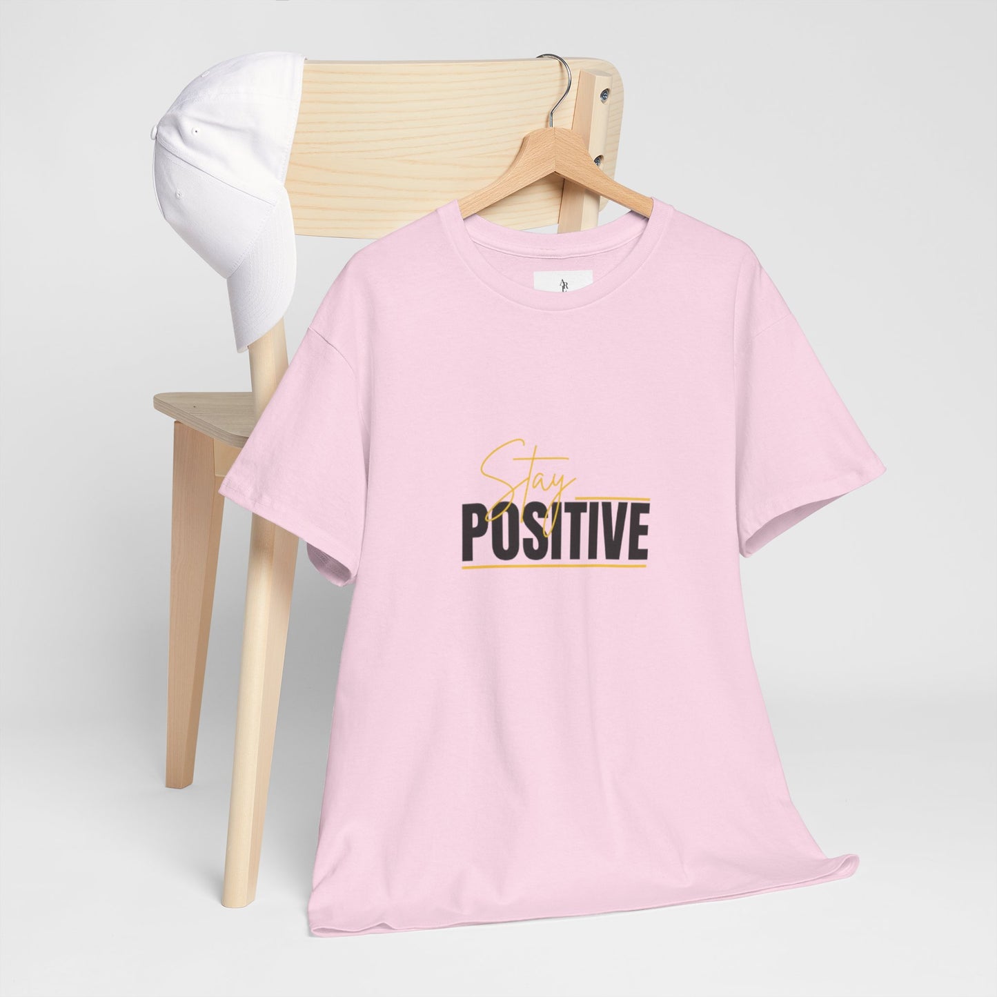 Stay Positive Unisex Heavy Cotton Tee - Uplifting Casual Wear