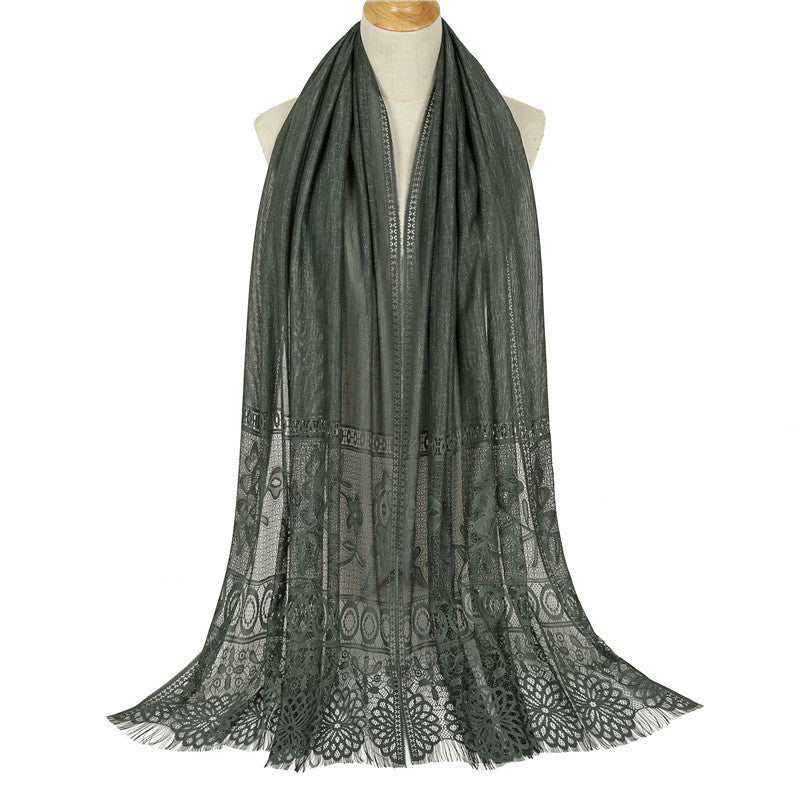 Solid color hollow scarf