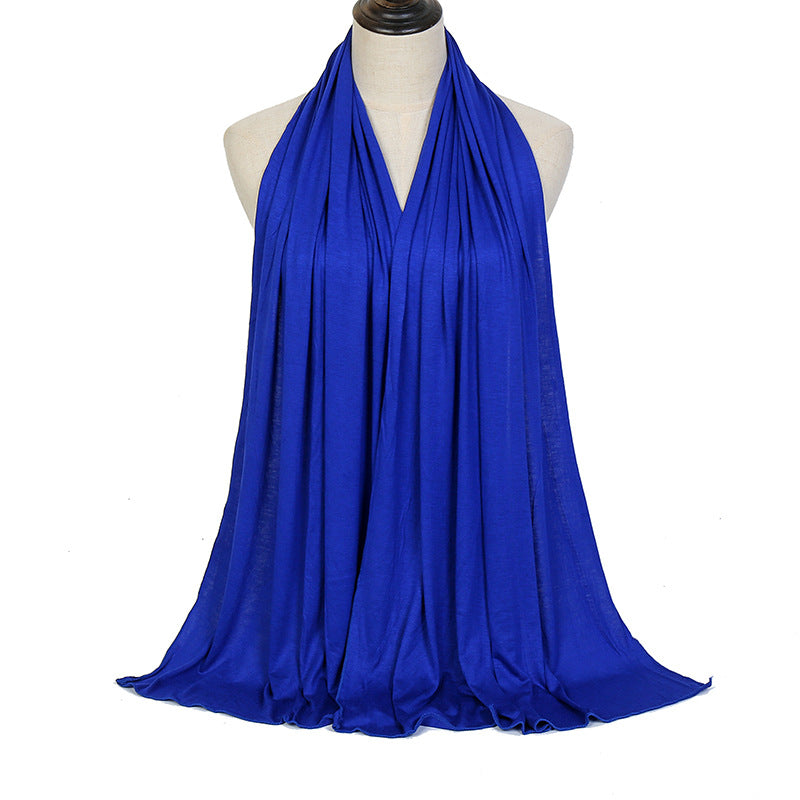 Pure Color Mercerized Cotton Headscarf Warm Shawl