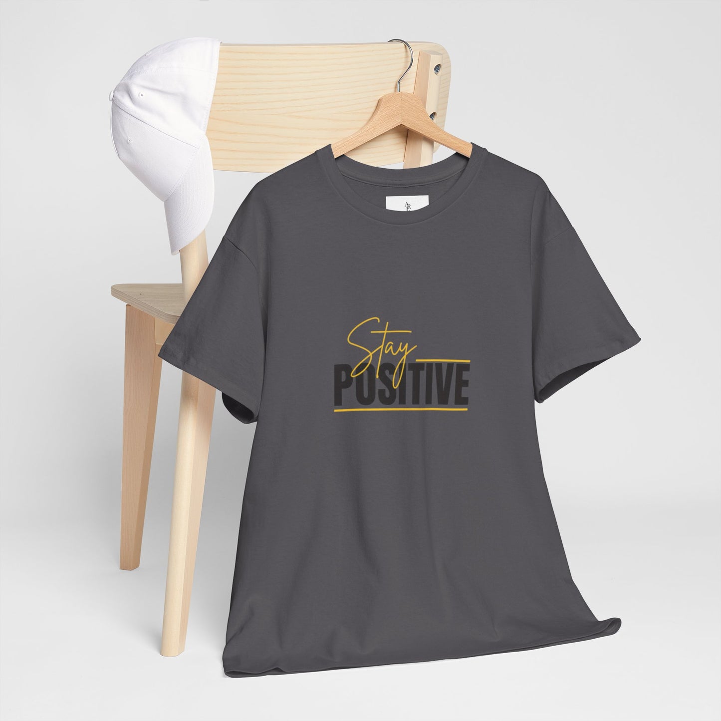 Stay Positive Unisex Heavy Cotton Tee - Uplifting Casual Wear