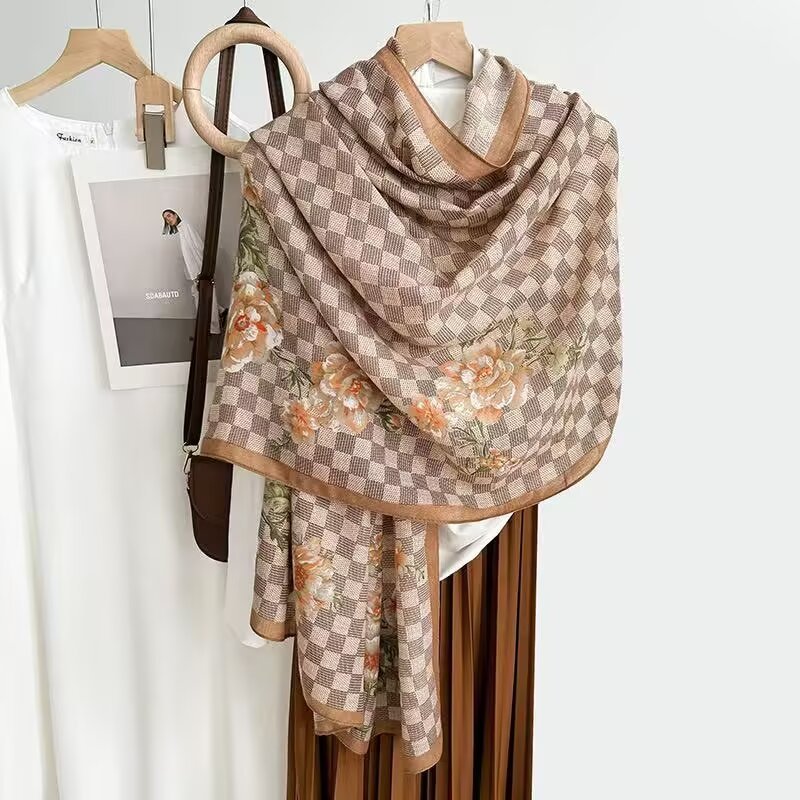 Cotton And Linen Scarf Thin And Silky Shawl For Women