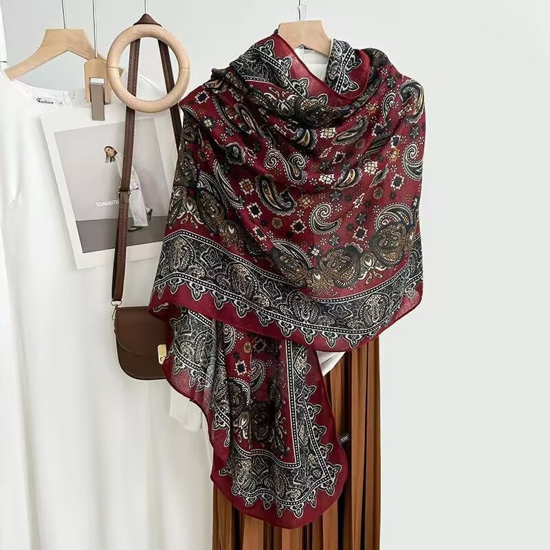 Cotton And Linen Scarf Thin And Silky Shawl For Women