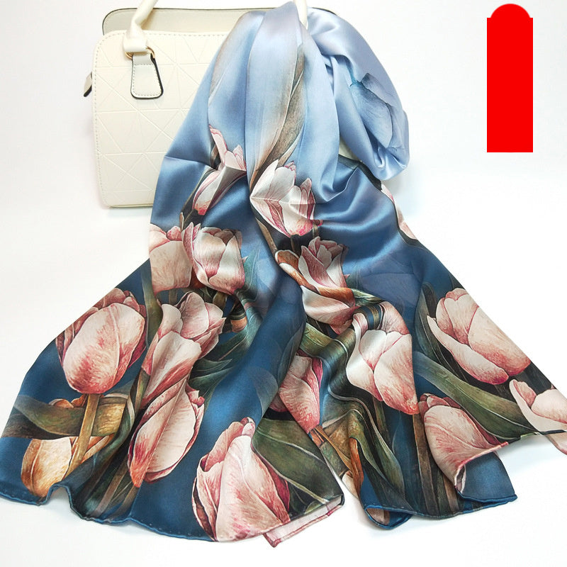 Ladies silk print scarf