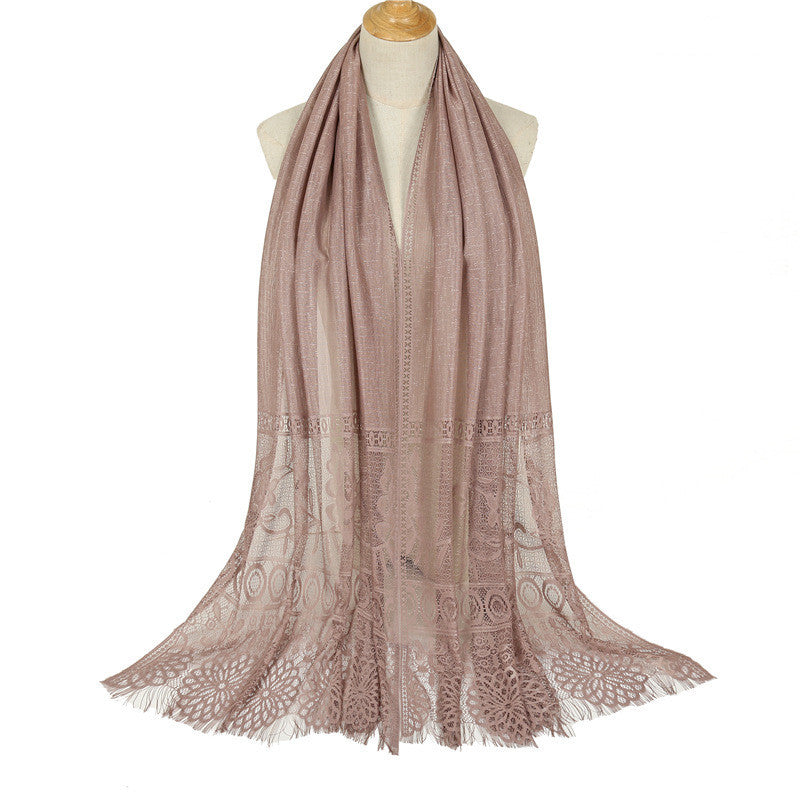 Solid color hollow scarf