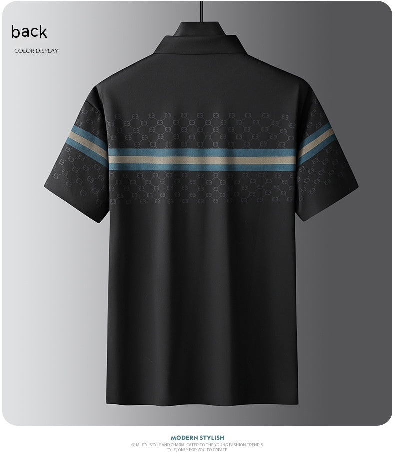 Business Men's Polo Shirt Breathable Printed T-shirt
