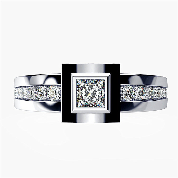 18K Split Rose Gold Plated Diamond-studded Ring