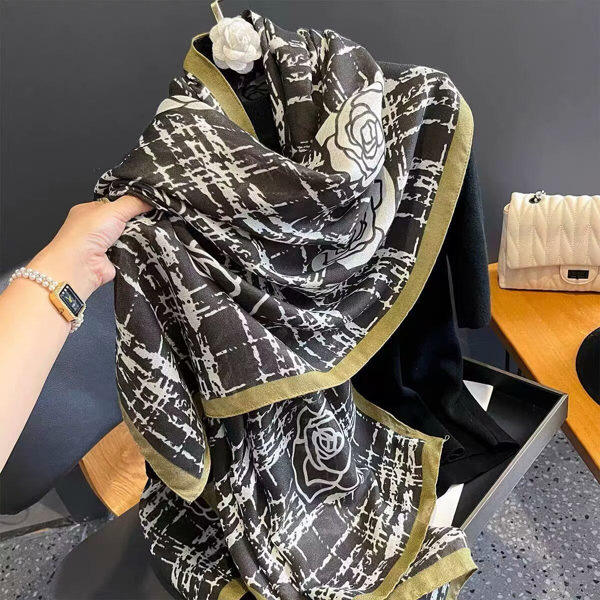 Cotton And Linen Scarf Thin And Silky Shawl For Women