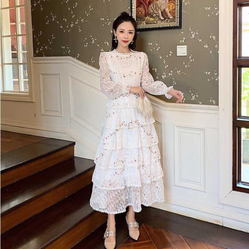 Women's lace embroidered lace dress