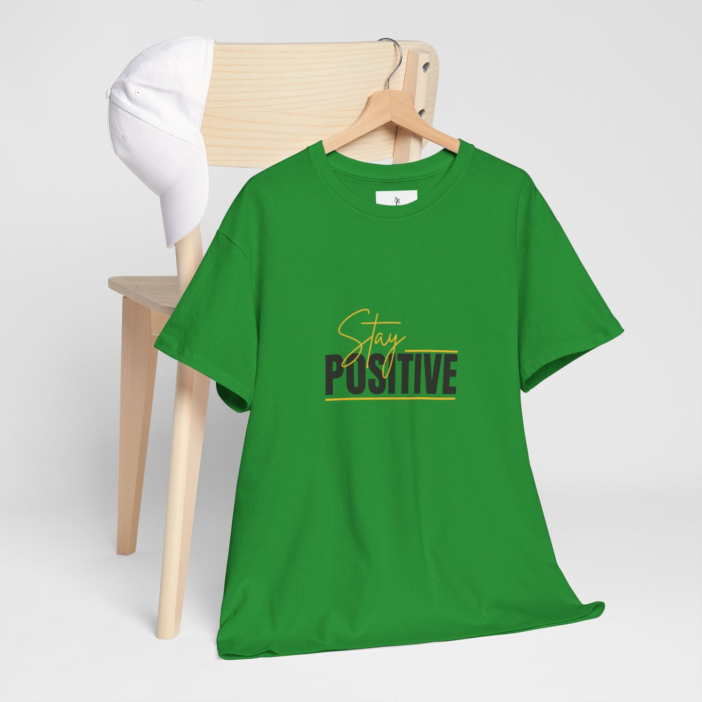 Stay Positive Unisex Heavy Cotton Tee - Uplifting Casual Wear