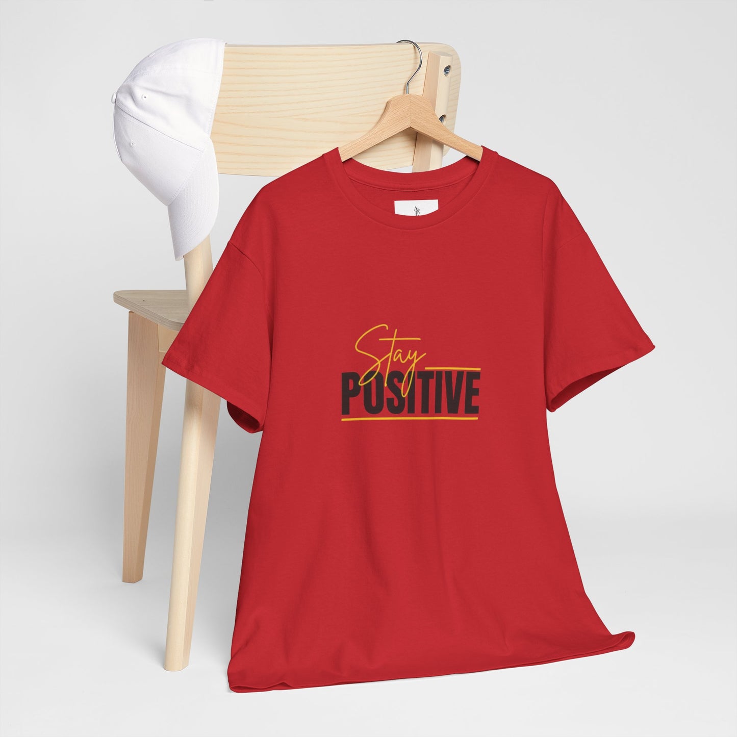 Stay Positive Unisex Heavy Cotton Tee - Uplifting Casual Wear
