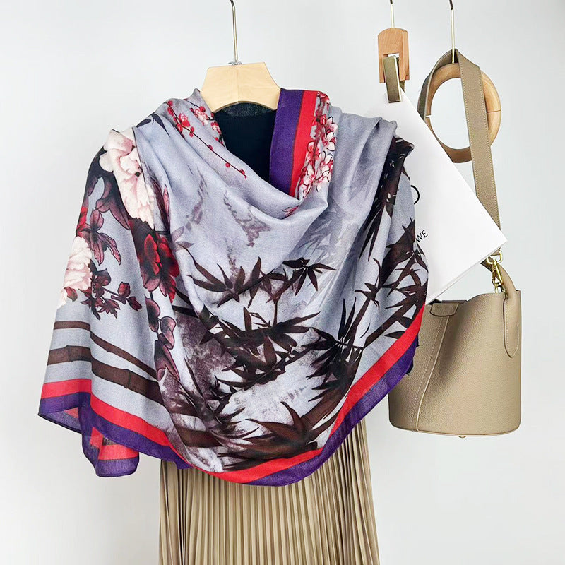 Cotton And Linen Scarf Thin And Silky Shawl For Women