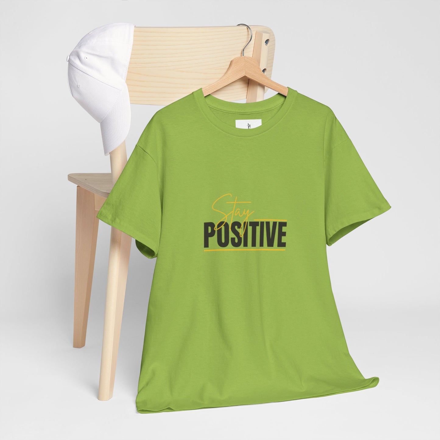 Stay Positive Unisex Heavy Cotton Tee - Uplifting Casual Wear