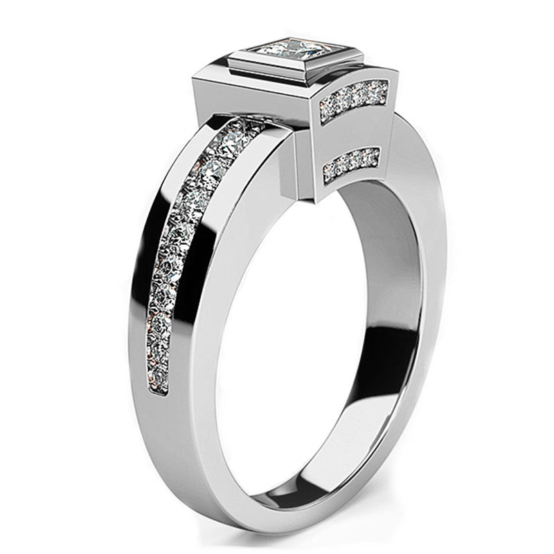 18K Split Rose Gold Plated Diamond-studded Ring