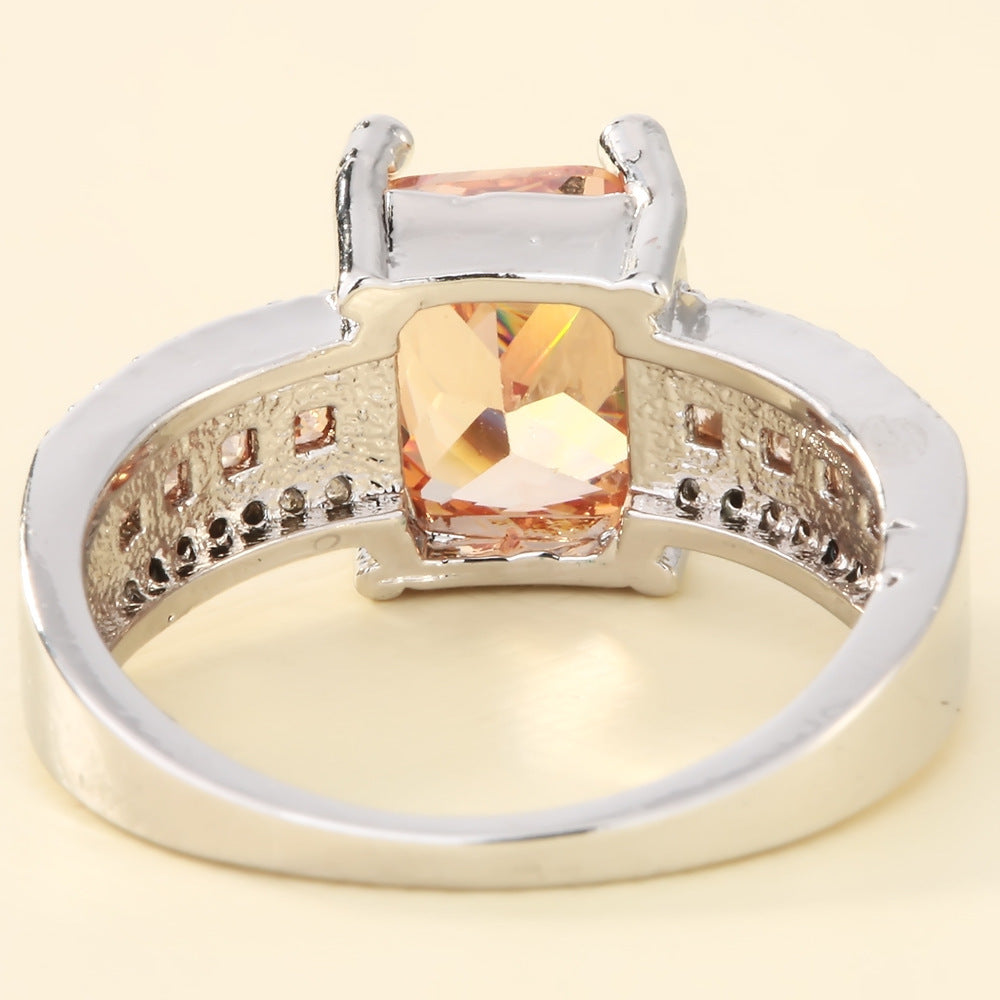 European And American Men And Women Inlaid Zircon Ring
