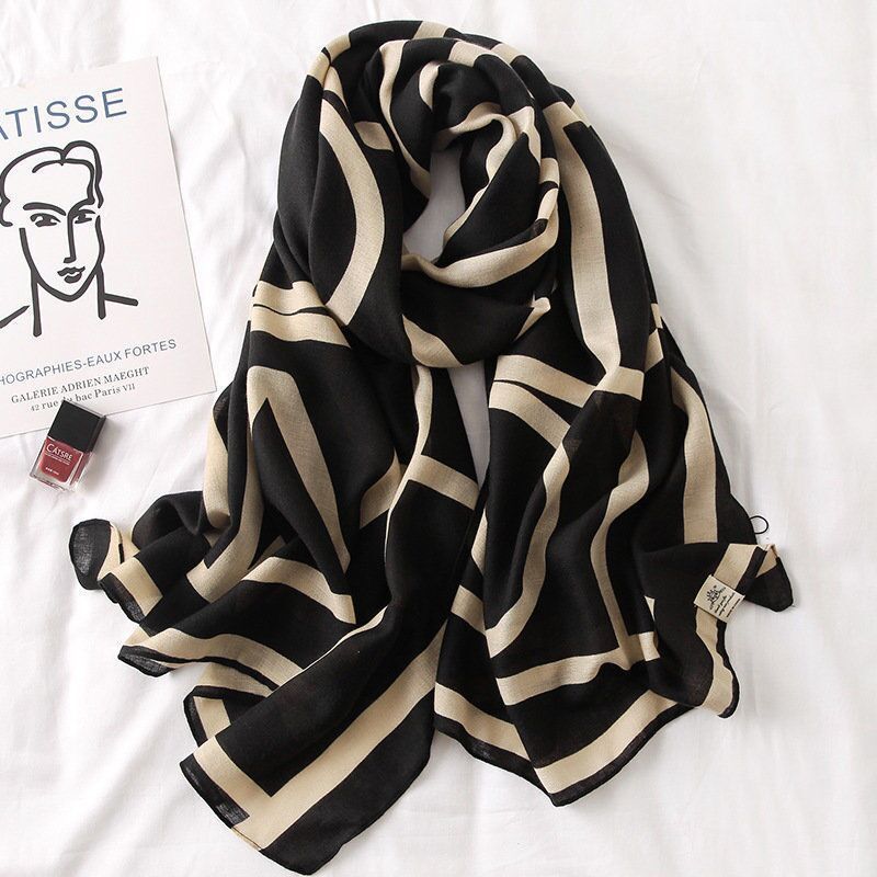 Cotton And Linen Scarf Thin And Silky Shawl For Women
