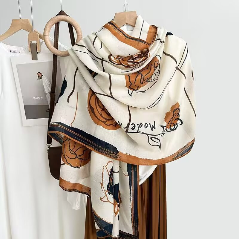Cotton And Linen Scarf Thin And Silky Shawl For Women