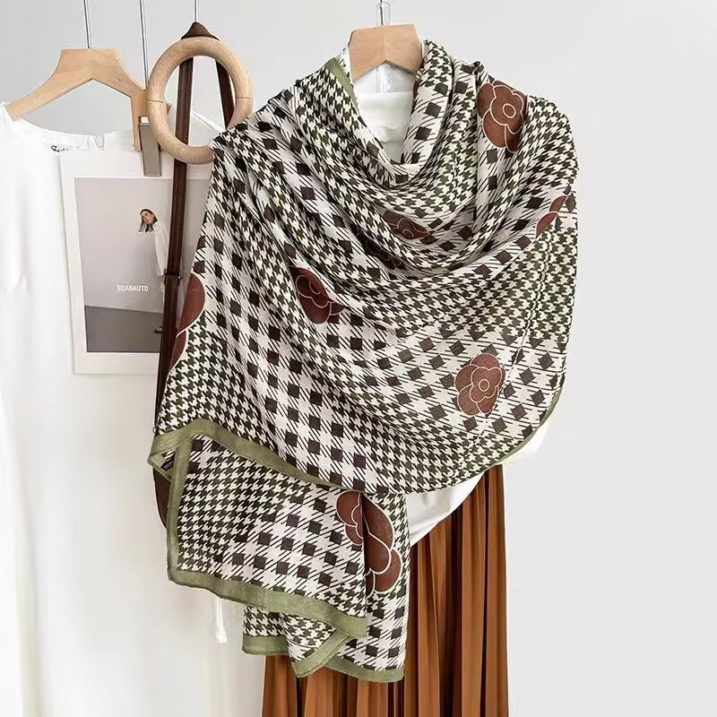Cotton And Linen Scarf Thin And Silky Shawl For Women
