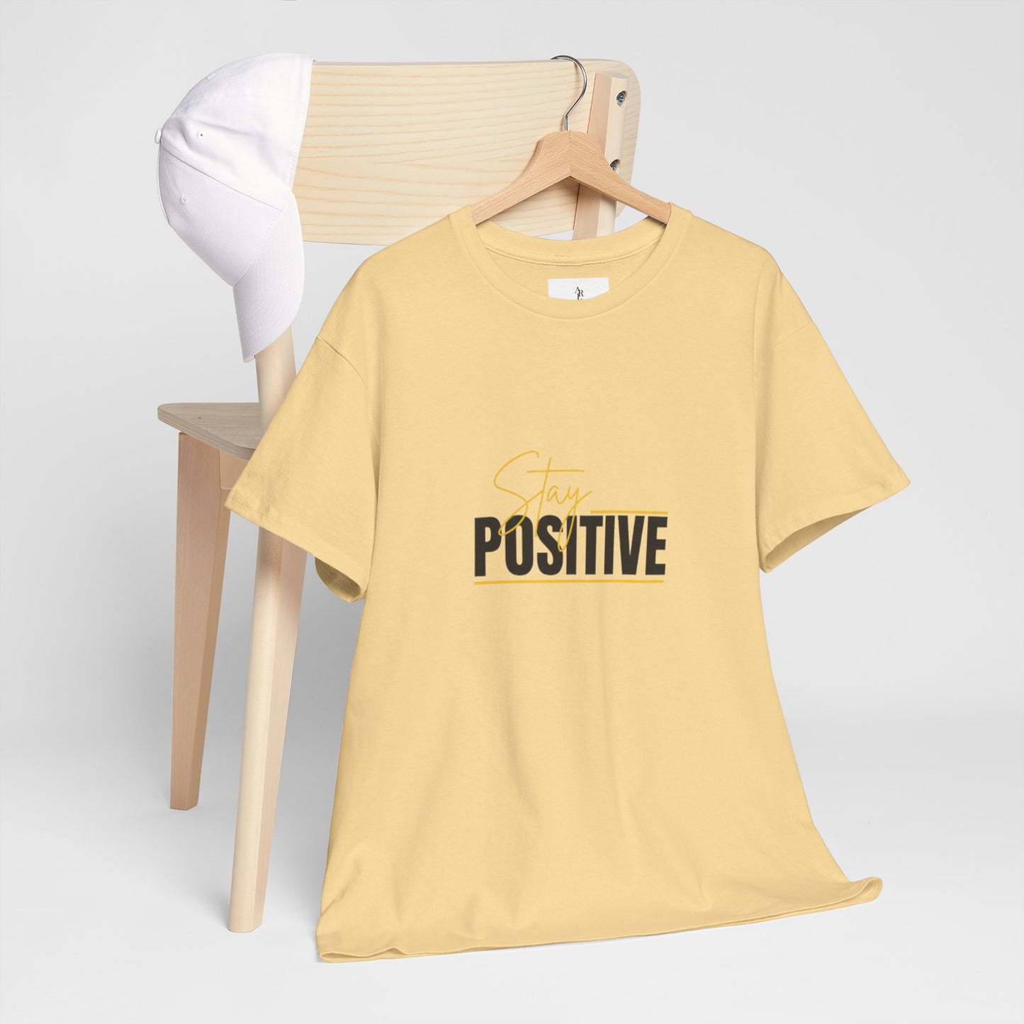 Stay Positive Unisex Heavy Cotton Tee - Uplifting Casual Wear
