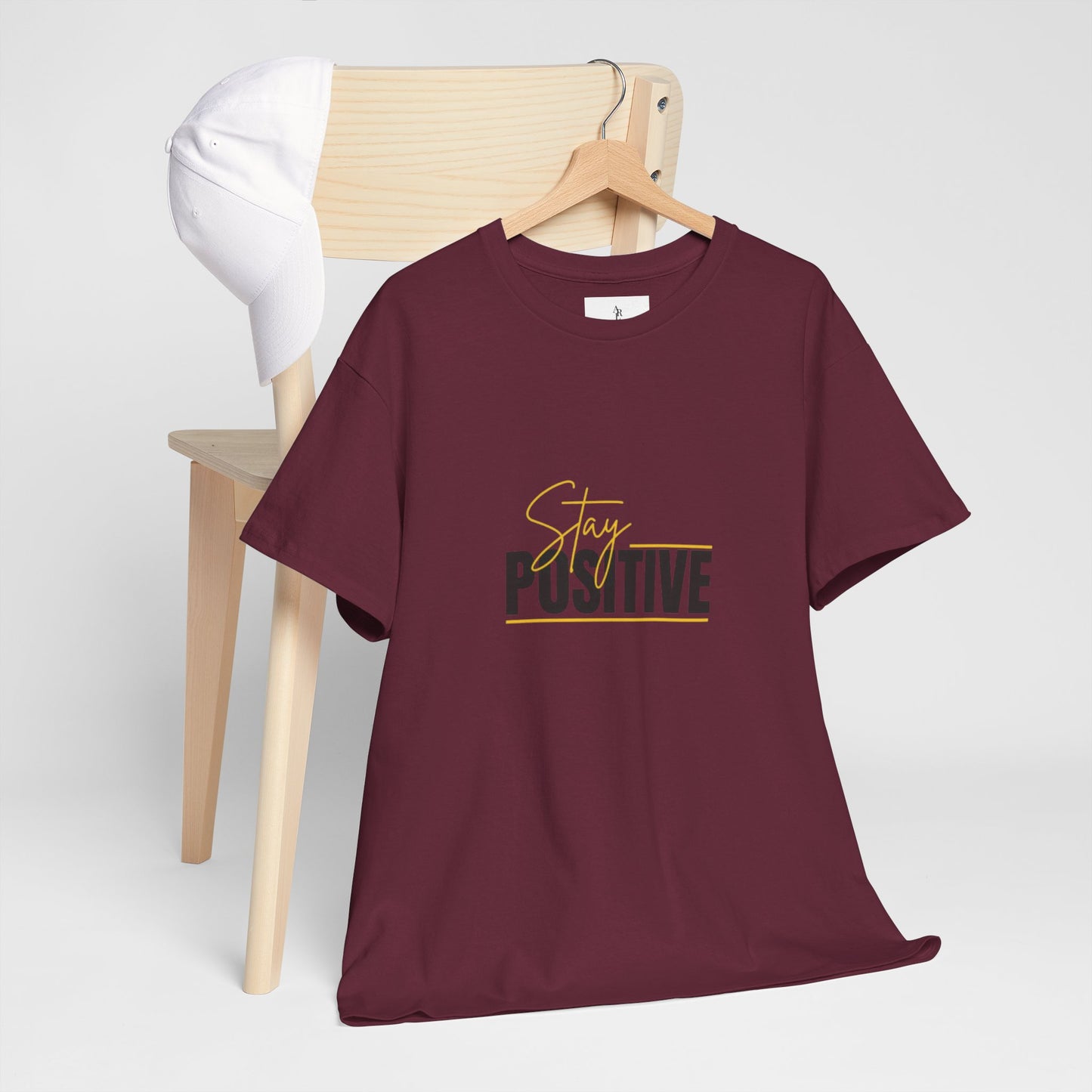 Stay Positive Unisex Heavy Cotton Tee - Uplifting Casual Wear