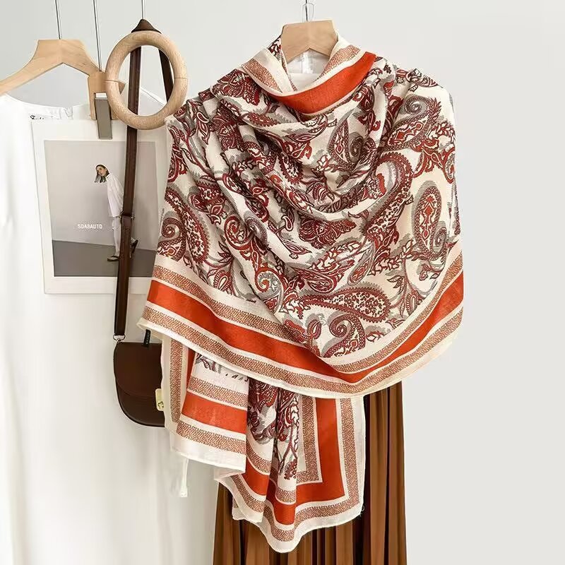 Cotton And Linen Scarf Thin And Silky Shawl For Women