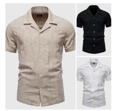 Jacquard Plaid Shirt Men's Casual Business Shirt
