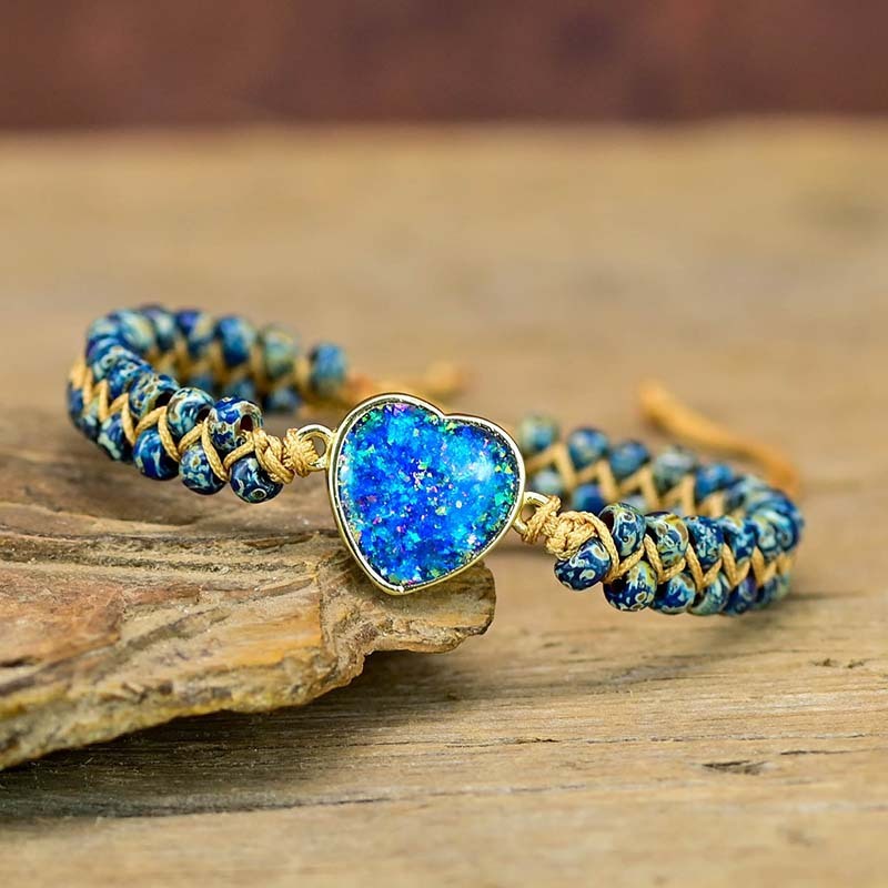 Woven Love Blue Opal Friendship Love Bracelet