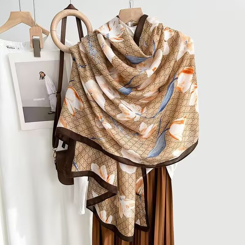 Cotton And Linen Scarf Thin And Silky Shawl For Women
