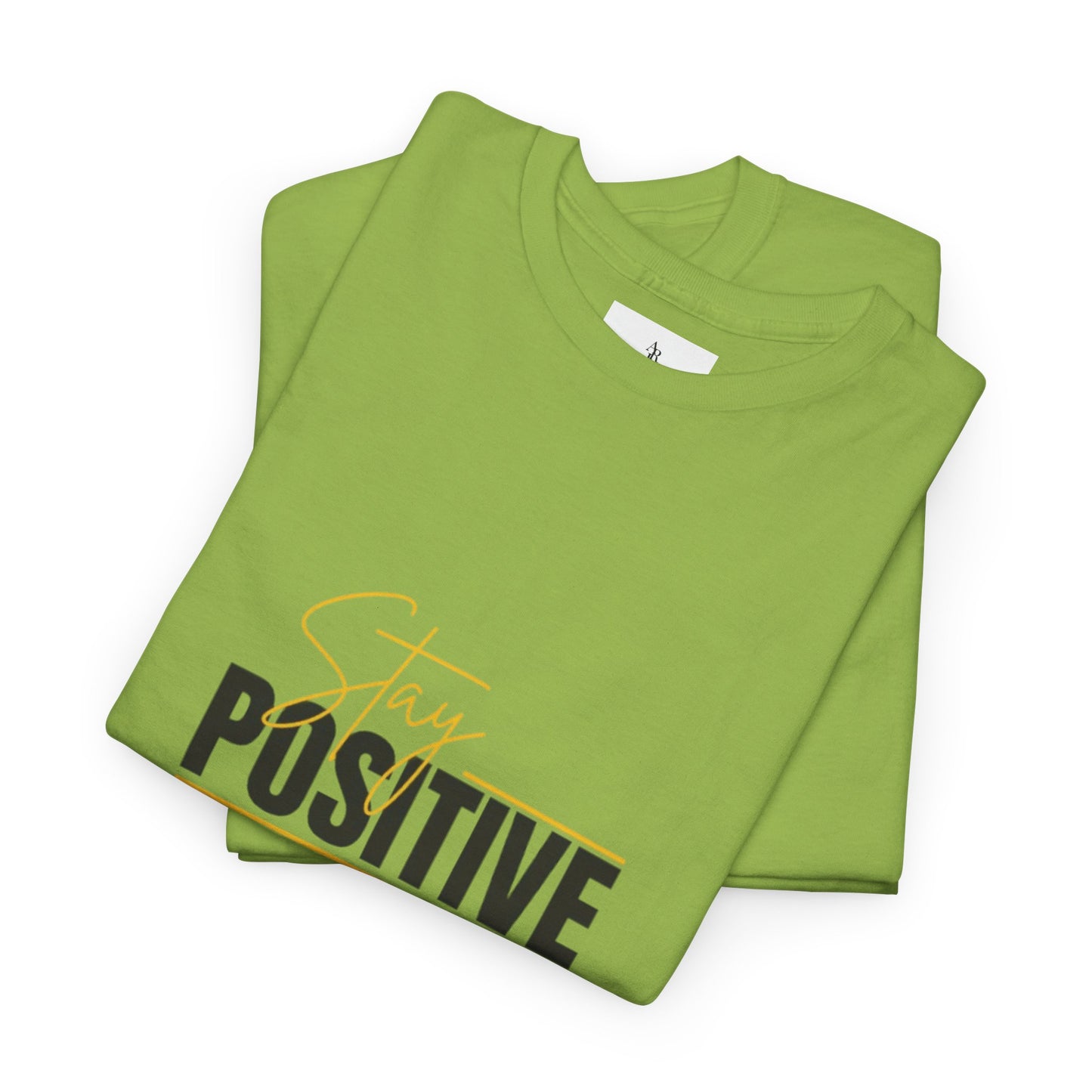 Stay Positive Unisex Heavy Cotton Tee - Uplifting Casual Wear
