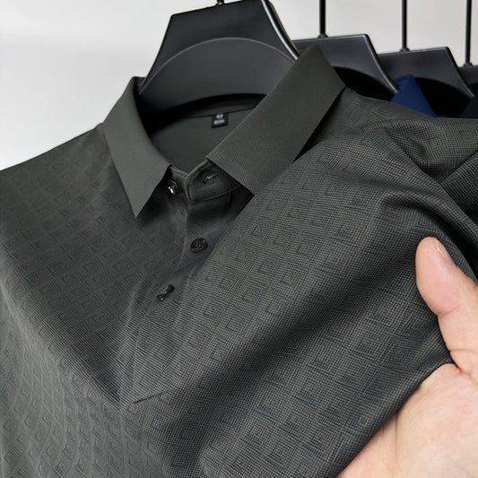 High-end Elegant Ice Silk Short Sleeve T-shirt Men