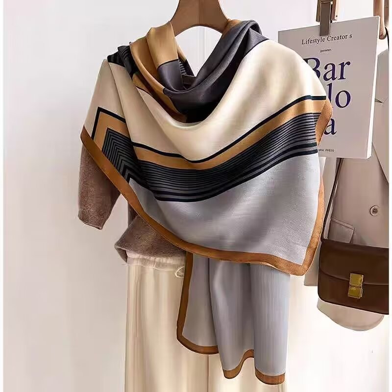 Cotton And Linen Scarf Thin And Silky Shawl For Women