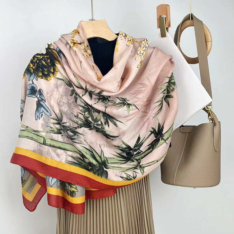 Cotton And Linen Scarf Thin And Silky Shawl For Women