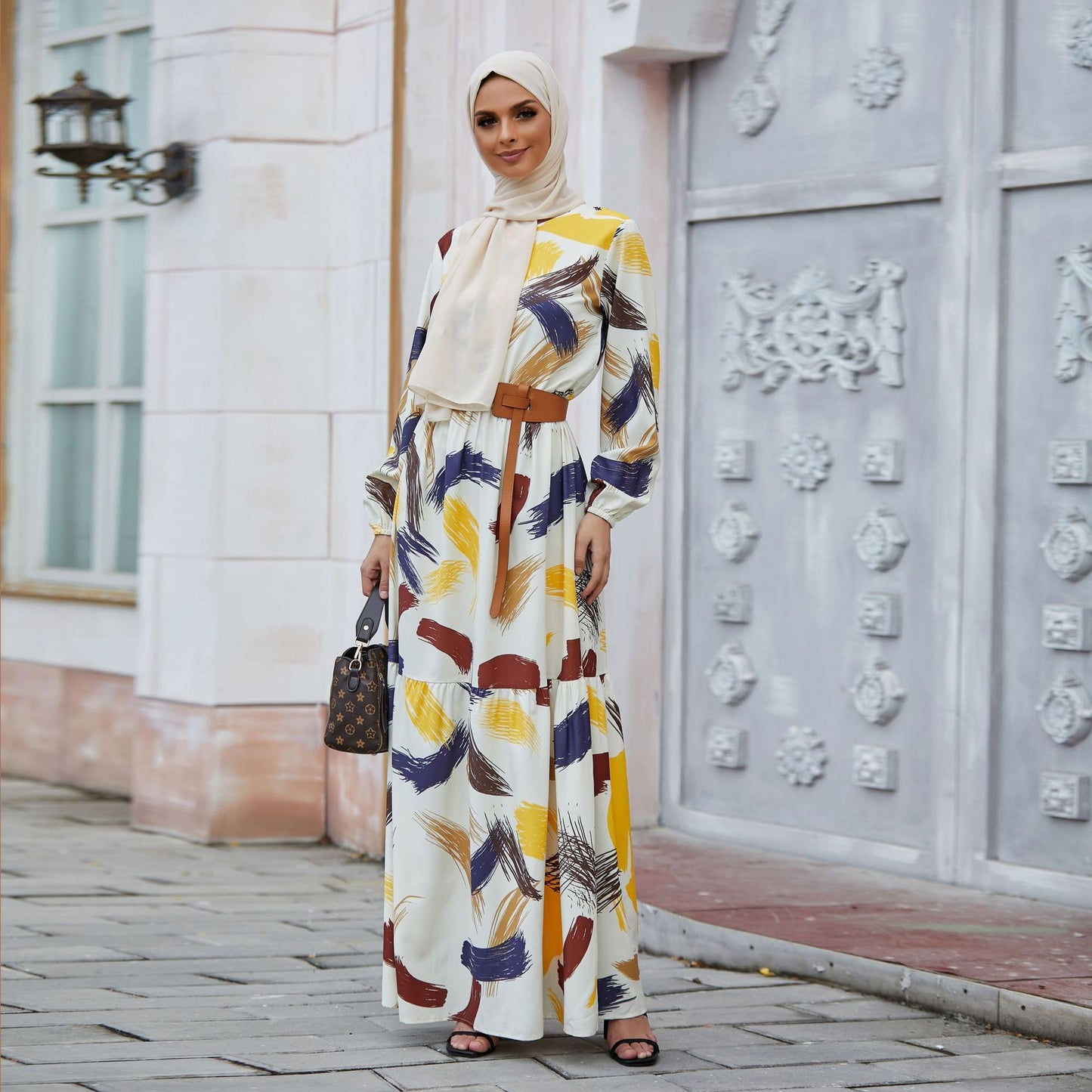 Women's Printed Dress Summer Refreshing Printed Long Skirt