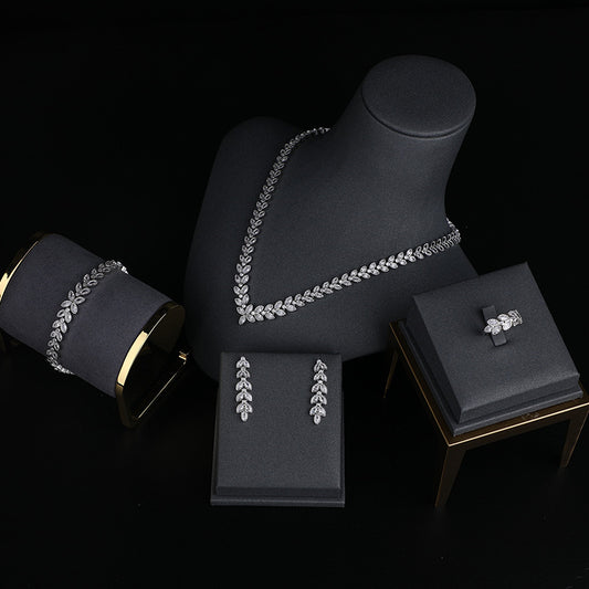 Zircon 4-piece Set Lucky Dinner Ceremony Wedding Accessories